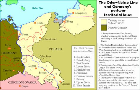 Map showing the Oder-Neisse line and Germany's territorial losses after WWII. | Map, Germany ...