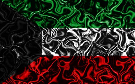 Download Wallpapers 4k Flag Of Kuwait Abstract Smoke Asia National