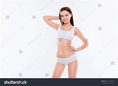 Portrait Fit Slender Woman Perfect Body Stock Photo