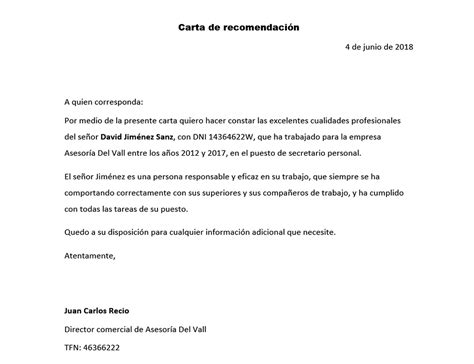 Carta De Referência Simples Word