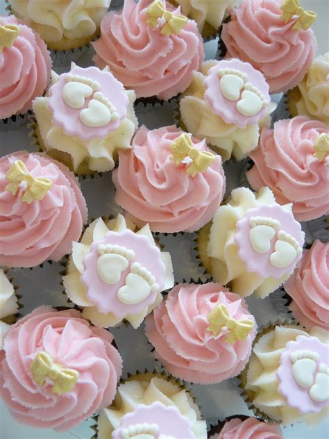The Cup Cake Taste Brisbane Cupcakes Pink And Gold Baby Shower Cupcakes