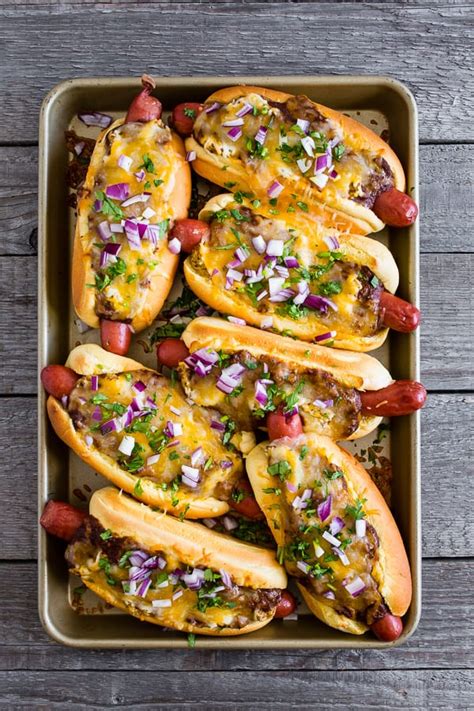 Hot dogs come already cooked, so your goal here isn't to cook the dog so much as give it some good brown the hot dog by turning on the broiler if you prefer your hot dogs crispy. Oven Baked Chili Cheese Dogs Recipe - cooked right on a ...