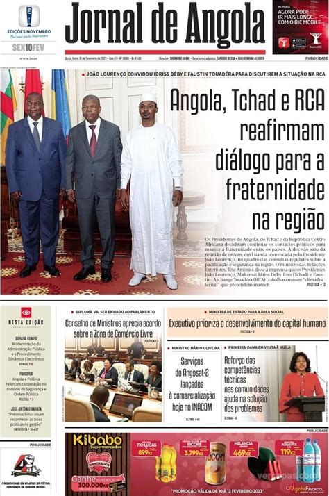 Capa Jornal De Angola De 2023 02 10