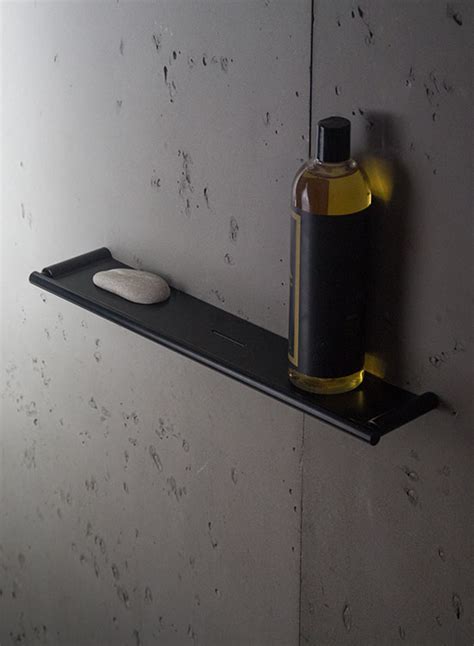 There are lots of different bathroom shelf ideas to choose from. Matt Black Bathroom Shelf | Kara Matt Black Accessories