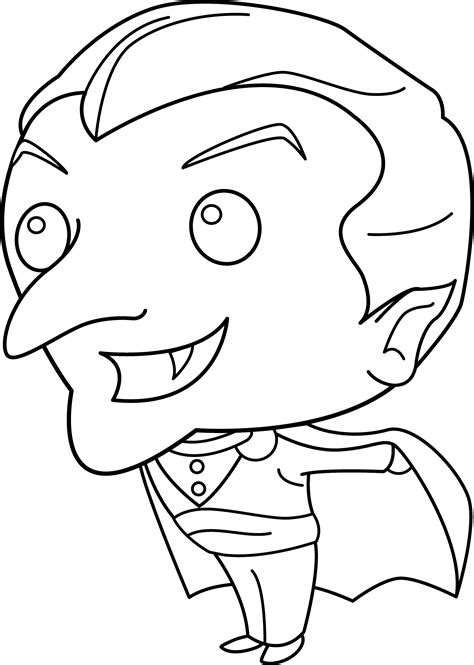 Little Vampire Coloring Page Free Clip Art