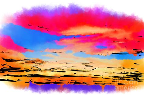 Colorful Abstract Sunset Digital Art By Kirt Tisdale Fine Art America