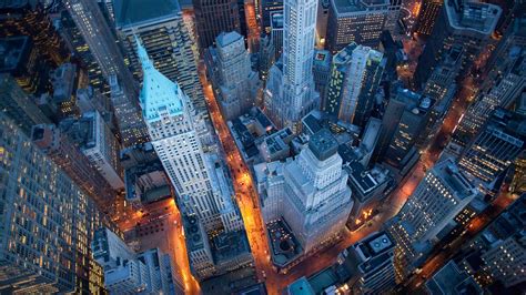 Aerial View Of Wall Street Manhattan New York City New York Bing