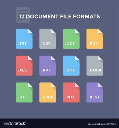 Document File Formats Royalty Free Vector Image