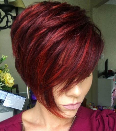 Inspirations Short Haircuts With Red Color
