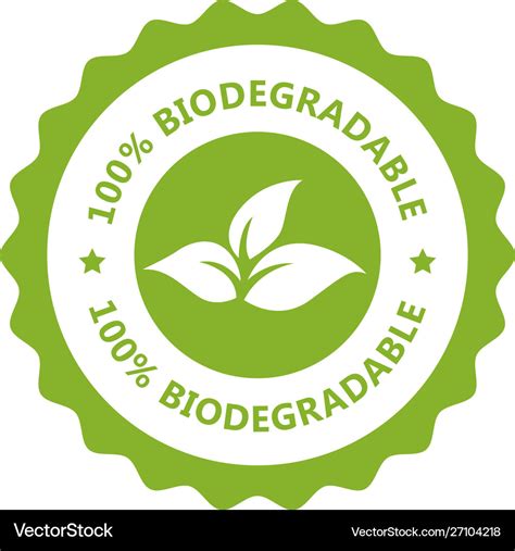 Biodegradable Plastic Free Icon Compostable Vector Image