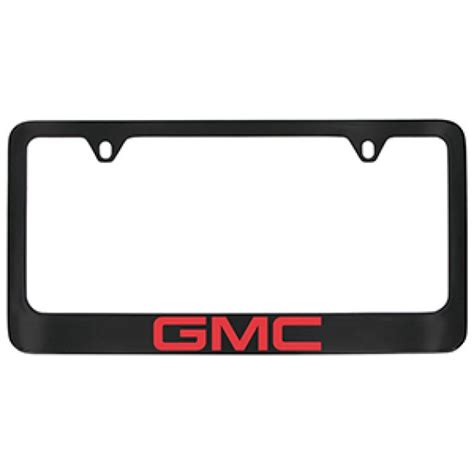 License Plate Frame Black With Red Gmc Logo 19368096