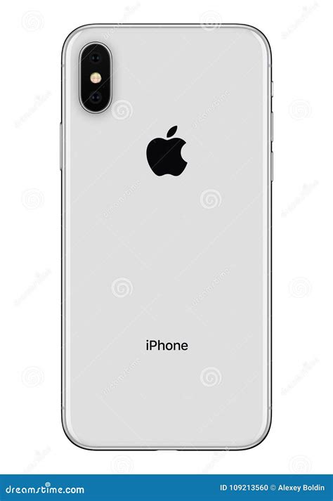 Silver Apple Iphone X Back Side Front View Isolated On White Background