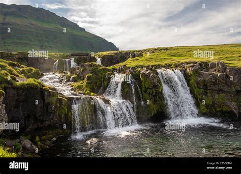 Kirkjufellsfoss Waterfall Near Grundarfjördur Snaefellsnes West