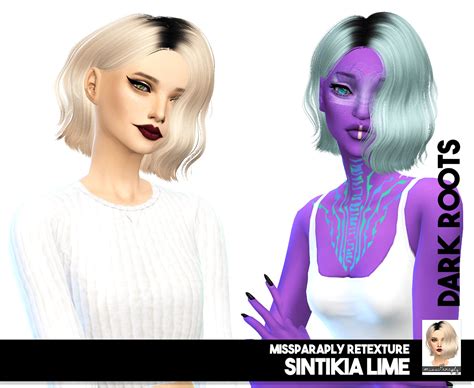 Moonflowersims Ts4 Sintiklia Lime Solids And Dark Roots 64