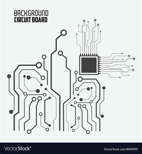 Circuit Board Design Technology And Electronic Vector Image