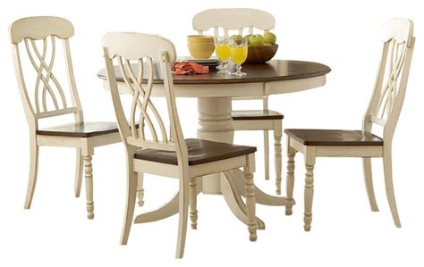I designed and build this diy farmhouse kitchen chair with a tall back to match our dining table set. Homelegance Ohana 5 Piece Round Dining Table Set in ...