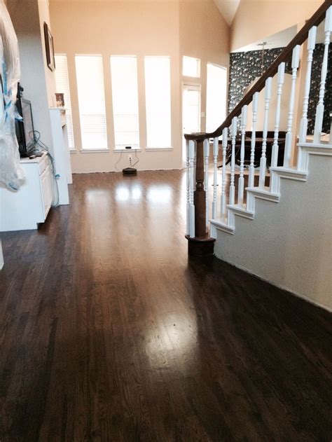 Dark Walnut Stain On White Oak Hardwood Refinishing Hardwood Floors