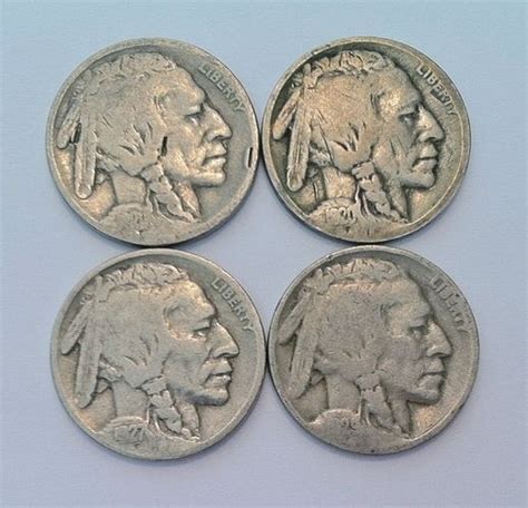 Lot Of 4 Valuable Antique Coins Indian Head Nickel Starting At 5