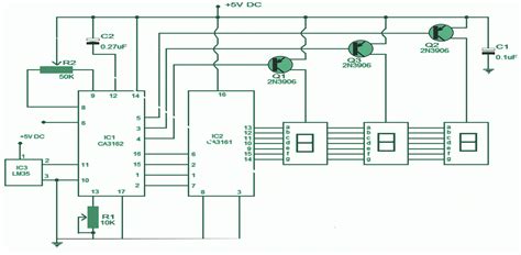 Circuitdiagram.net provides huge collection of electronic circuit design : Electronic Thermometer circuit | Expert Circuits