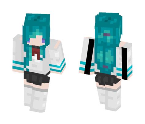 Download Blue Haired School Girl Minecraft Skin For Free