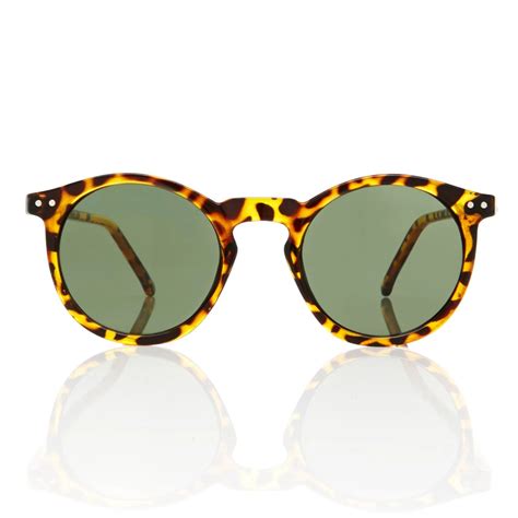Omalley Sunglasses Round Tortoise Frame Green Lens Glasses Haute Juice