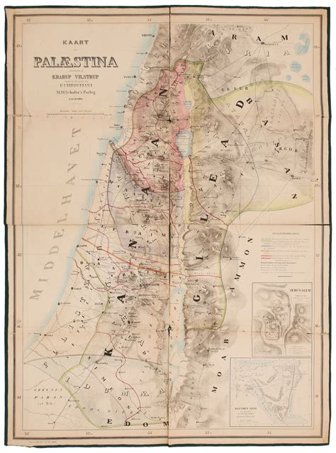 Map Of Eretz Israel Denmark 1902 Kedem Auction House Ltd