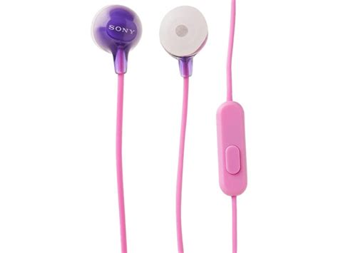 Sony Earbud Headphones With Mic Violet 2 Pack