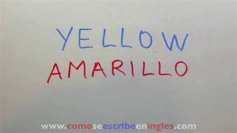 Cómo se escribe AMARILLO en inglés - Colores en inglés - YouTube