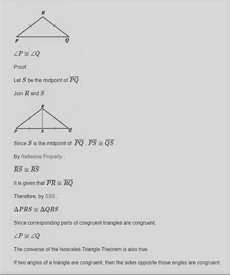 Solved The Isosceles Triangle Theorem States That If Two Sides Of A