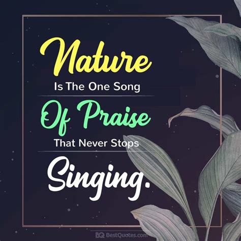 Nature Is The One Song Of Praise That Never Stops Singing Praise