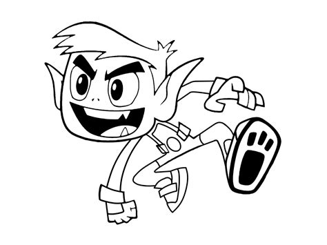 Action Beast Boy Coloring Page Free Printable Coloring Pages For Kids
