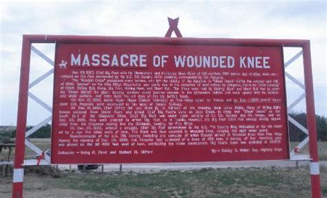 Memorial With The Names Of Those Massacred Picture Of Wounded Knee