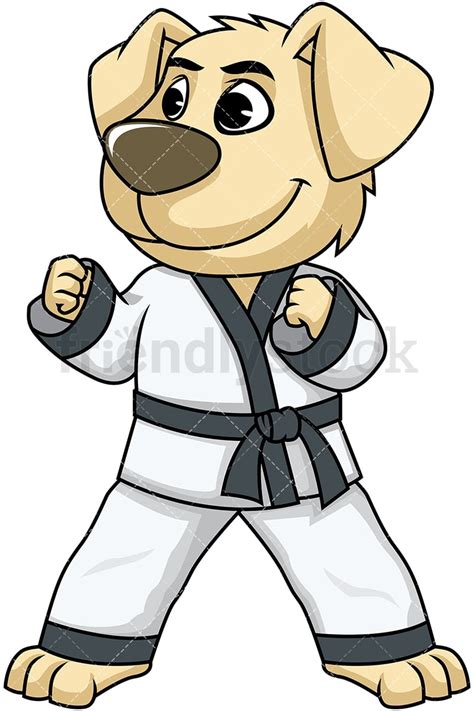 The karate kid is a 1989 animated series which debuted on nbc's saturday morning lineup. Dog Mascot Doing Karate Cartoon Vector Clipart - FriendlyStock