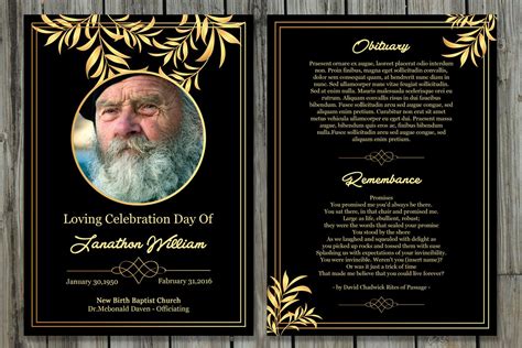Funeral Program Template 5x7 Funeral Card Template Etsy Funeral