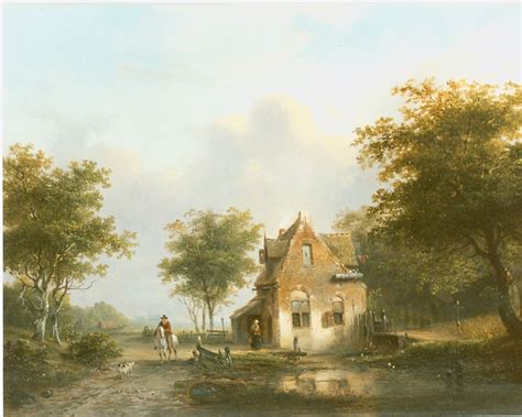 Jacobus Van Der Stok Gemälde Zuvor Zum Verkauf A Wooded Landscape