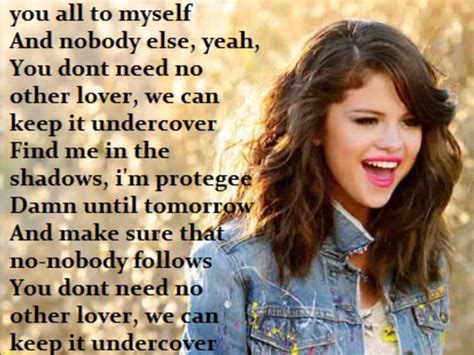 Selena Gomez Undercover Lyrics On Screen Selena Gomez Selena Undercover