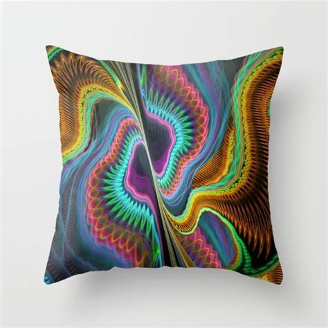 Modern Colourful Fractal Abstract Throw Pillow Abstract Throw Pillow Fractals Wall Tapestry