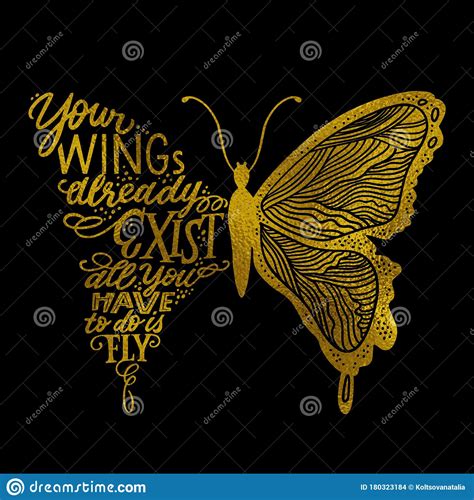 Hand Lettering Quote In Butterfly Silhouette Your Wings Already Exists
