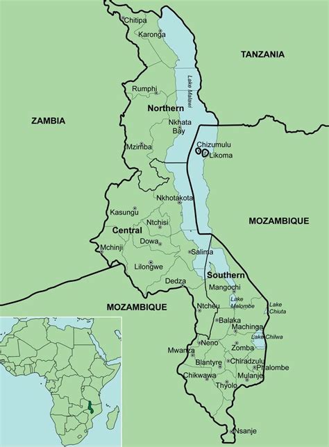 Map Of Malawi Showing The Provinces And Districts Download