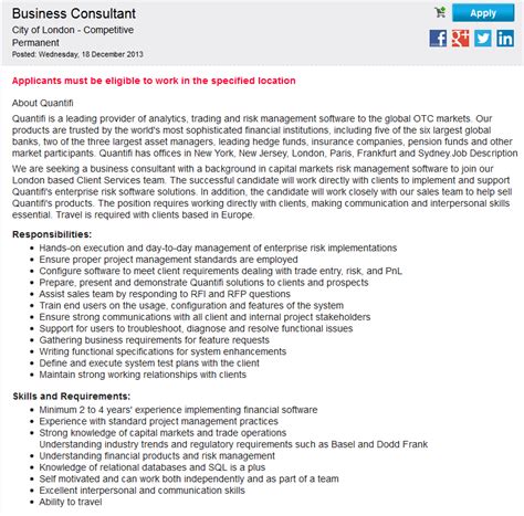 A financial consultant is responsible for creating financial plans for organizations and individuals alike. Check out this #vacancy - Business Consultant, City of ...