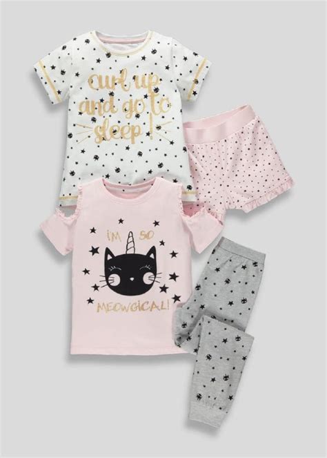 Girls 2 Pack Cat Pyjamas 4 13yrs Hayley Taylor On Weshop Cat