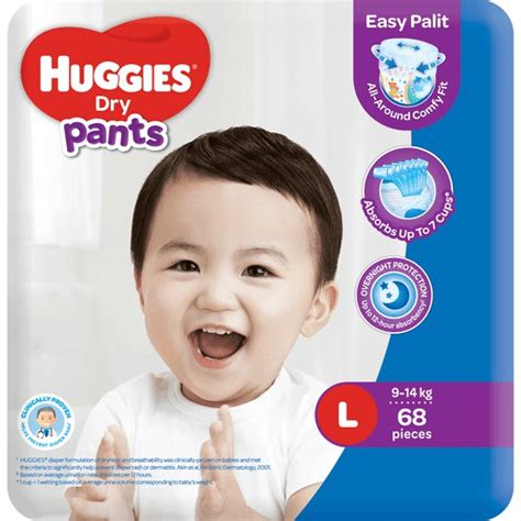 Huggies Dry Pants Large 68pcs Shopee Philippines