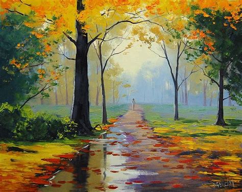 After The Rain Art Original Painting Landscape Impressionist Gum