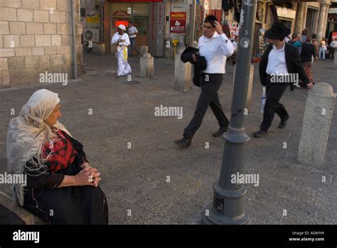 Israel Jerusalem Old City Jaffa Gate Elderly Palestinian Woman