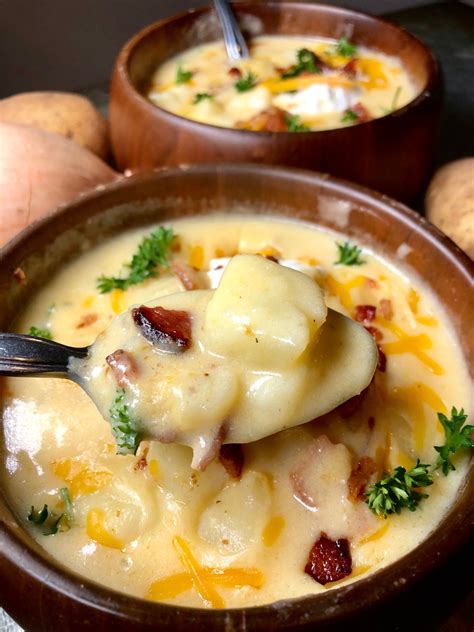 Potato Soup Loaded With Potatoes Bacon Cheese And Sour Cream