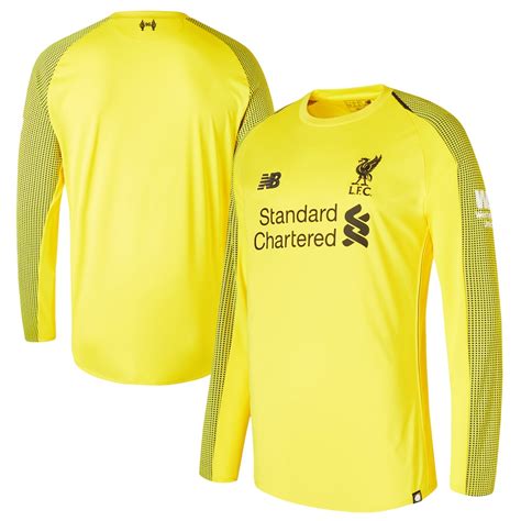 New Balance Liverpool Yellow 201819 Goalkeeper Replica Long Sleeve Jersey