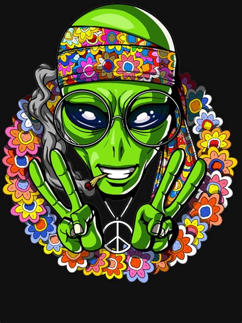 Hippie Space Alien T Shirt For Sale By Demonorris Redbubble