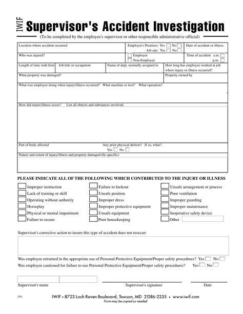 accident investigation forms