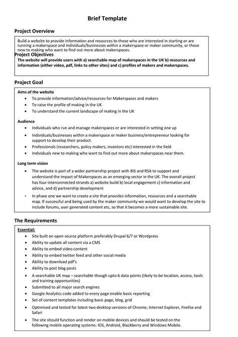 Template For Briefing Paper Research Briefing Paper Template Briefing