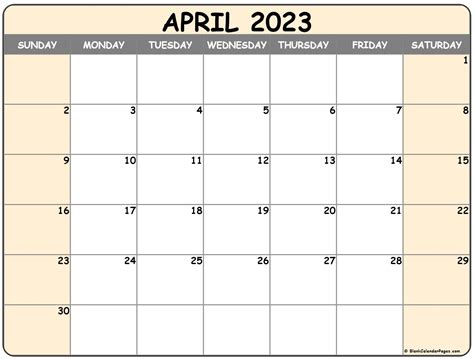 April 2023 Weekly Calendar Printable Printable Word Searches